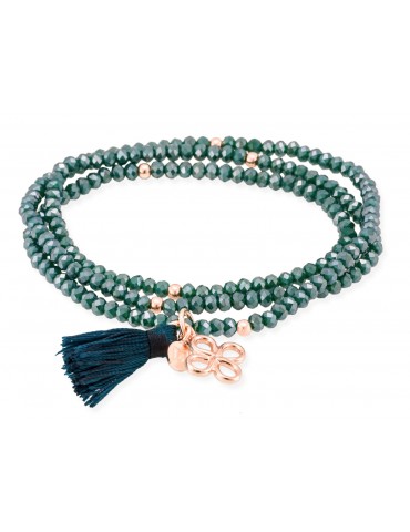 Pulsera ZEN Azul en plata rosa