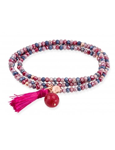 Pulsera ZEN Rosa en plata rosa