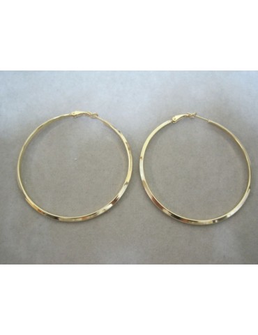 Pendiente aro plata dorada