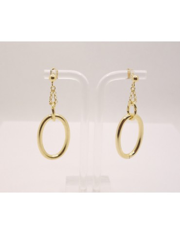 Pendientes largos plata dorada