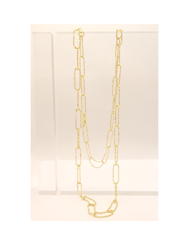 Collar largo plata dorada