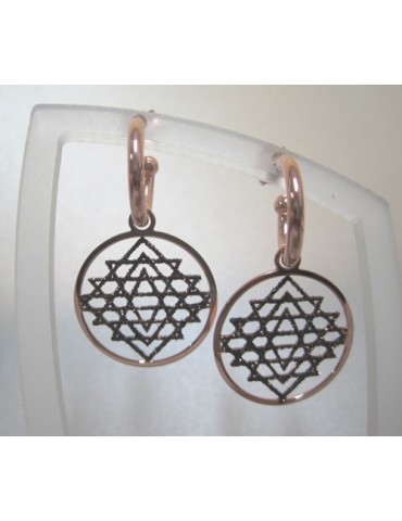 Pendientes plata baño rosa