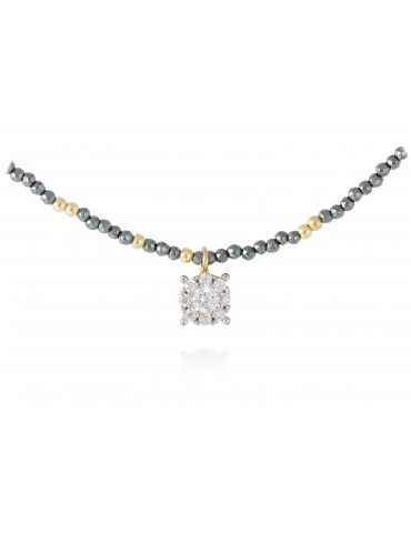 Gargantilla plata dorada