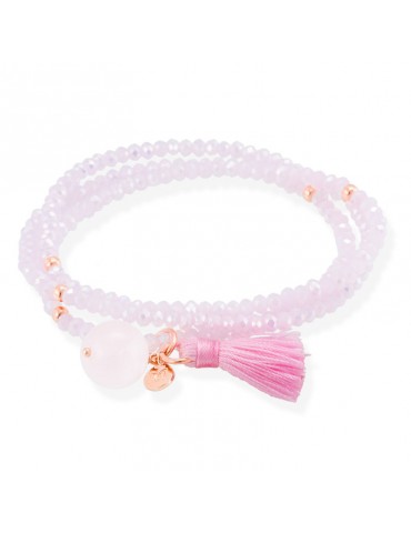 Pulsera ZEN Rosa en plata rosa