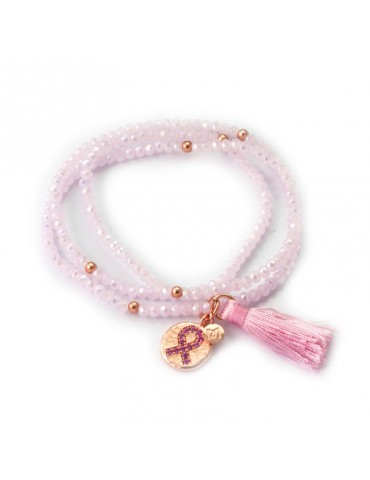 Pulsera ZEN Rosa en plata rosa