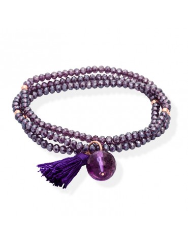 Pulsera ZEN Malva en plata...