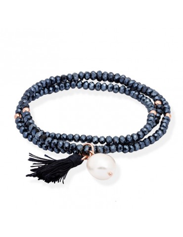 Pulsera ZEN Azul en plata Rosa