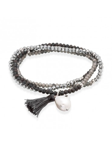 Pulsera ZEN gris en plata