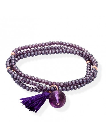 Pulsera ZEN Malva en plata...