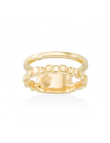 Anillo doble en plata dorada